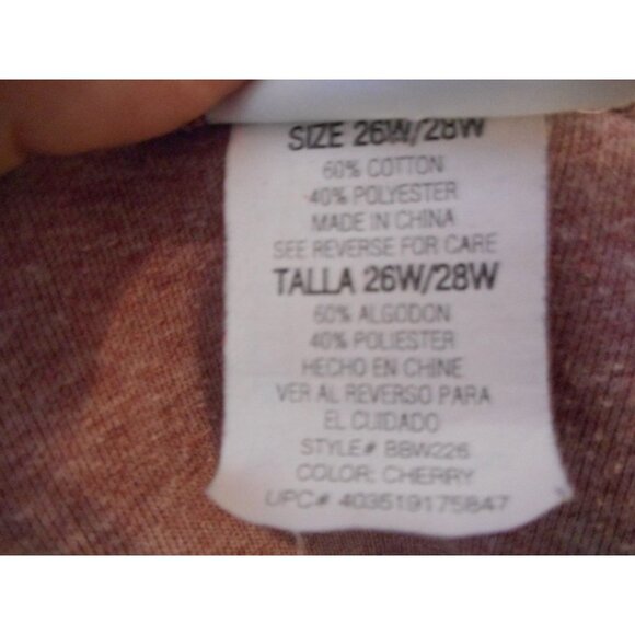 Mauve Gold Sz 26W / 28W V-neck cotton blend Knit top / Sweater  gold accents - Picture 4 of 5